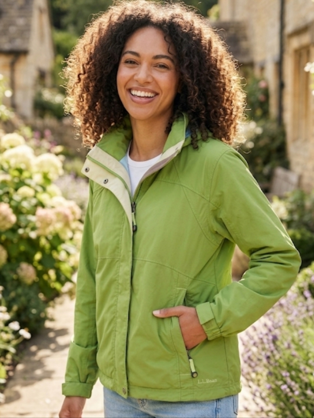 Vintage L.L. Bean Nylon Shell Jacket Green Small